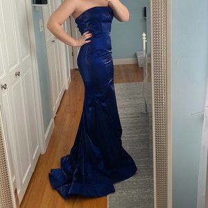 New Sherri Hill Satin Shimmer Strapless Mermaid #52961